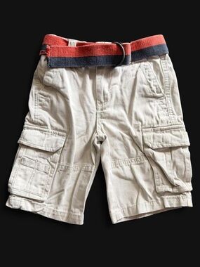 Cherokee Khaki Cargo Shorts with Striped Belt - Size 5